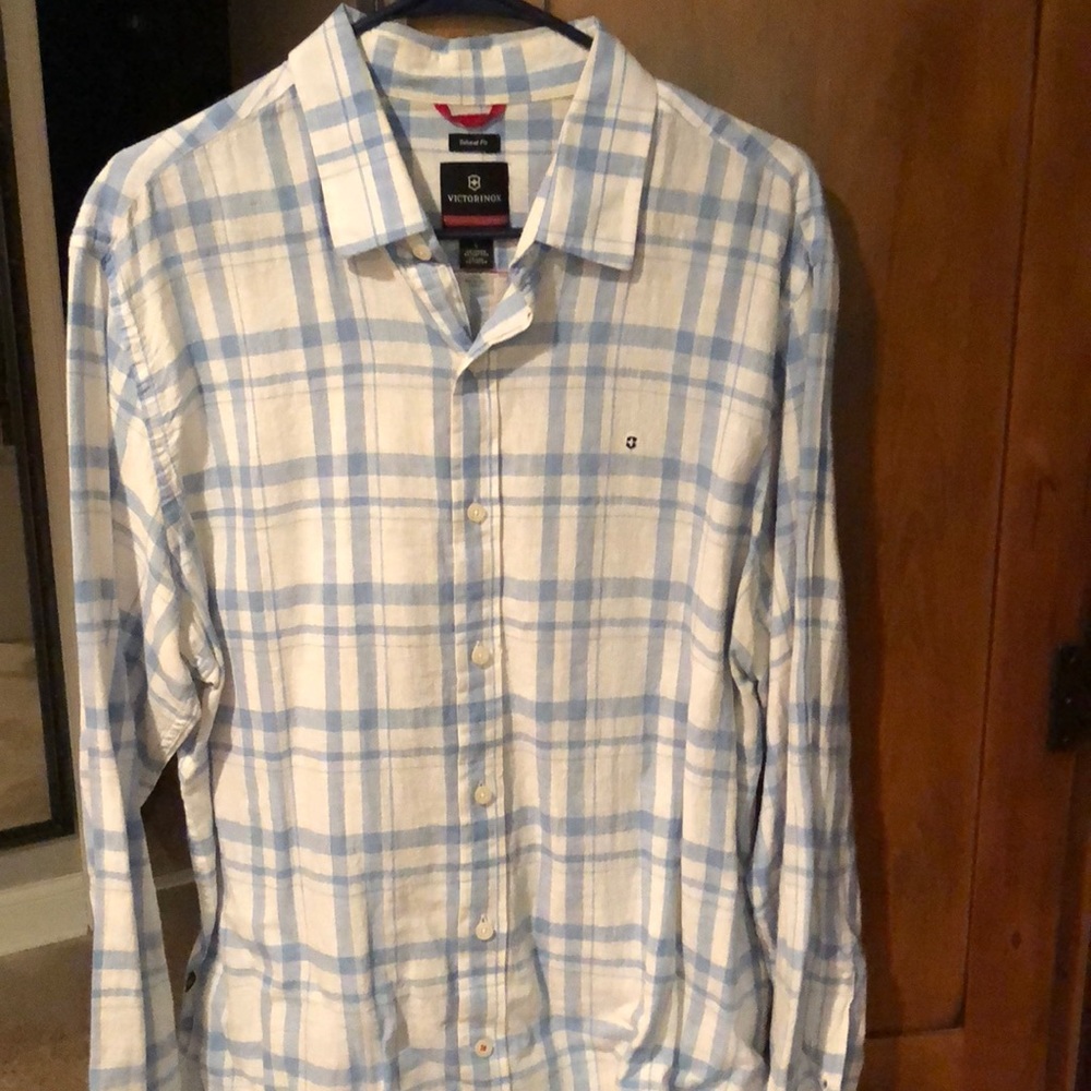 Victorinox tailored fit large cotton/linen shirt
